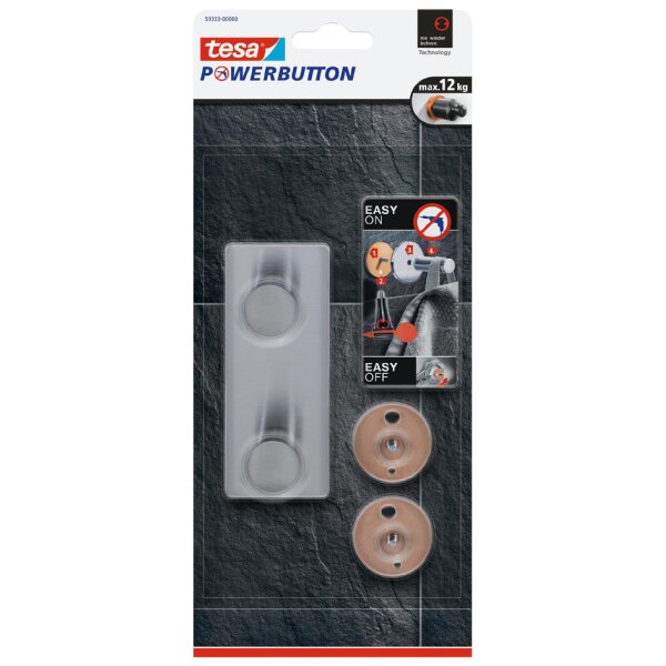 tesa Powerbutton Hakenleiste Classic, 3-fach