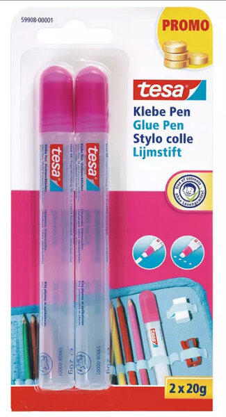 tesa Stylo de colle Glue Pen, sans solvant, 2 x 20 g