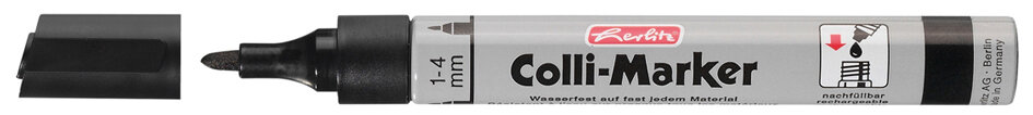 Herlitz Permanentmarker Colli Marker 1-4 mm wasserfest nachfüllbar Blister rot 