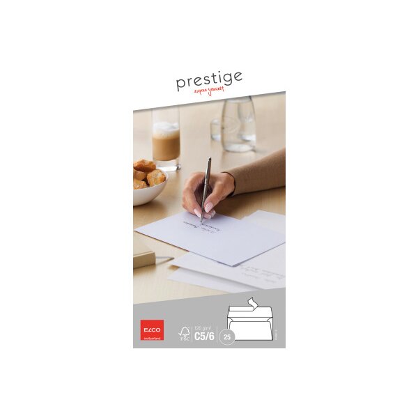 ELCO Envelope Prestige C5/6 70499.12 120g,blanc,s.fenêtre 25 pcs.