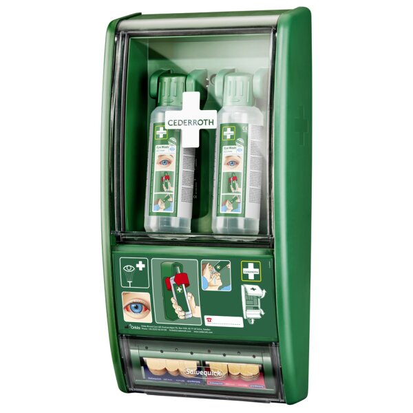 CEDERROTH Augenspül-Station, bestückt, mit Pflasterspender