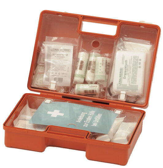 LEINA Erste-Hilfe-Koffer QUICK, Inhalt DIN 13157, orange