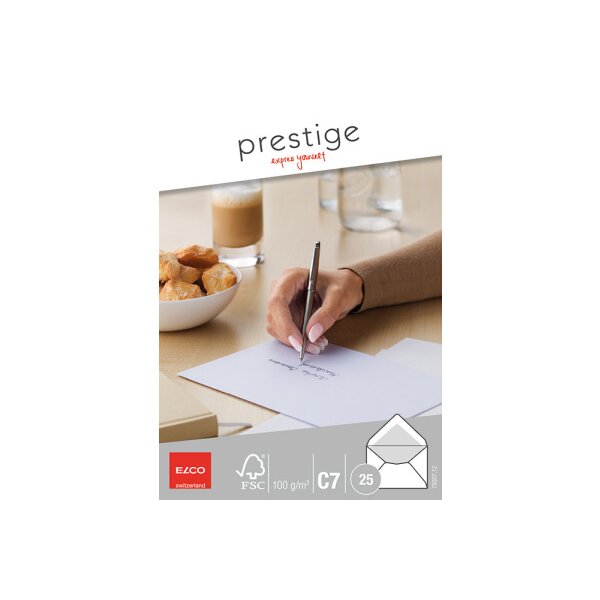 ELCO Briefumschlag Prestige C7 79307.12 100g,weiss,o.Fenster 25 Stk.