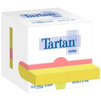 Tartan Notes Haftnotizen, 51 x 38 mm, Neon, 100 Blatt Block