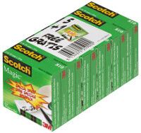 3M Scotch Ruban adhésif Magic 810, pack promo, 19...