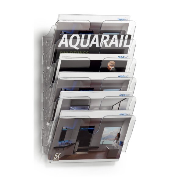 DURABLE Wand-Prospekthalter-Set "FLEXIPLUS 2", A4, 2 F&auml;cher