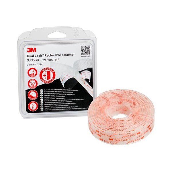 3M Dual Lock Druckverschluss SJ356B, 25 mm x 2,5 m