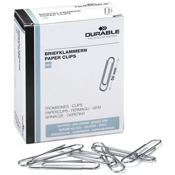DURABLE Büroklammern, verzinkt, spitz, 32 mm