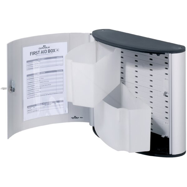 DURABLE FIRST AID BOX M, Design-Erste-Hilfe-Kasten, silber