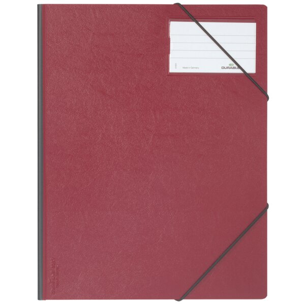 DURABLE Eckspanner Premium, DIN A4, Hartfolie, rot