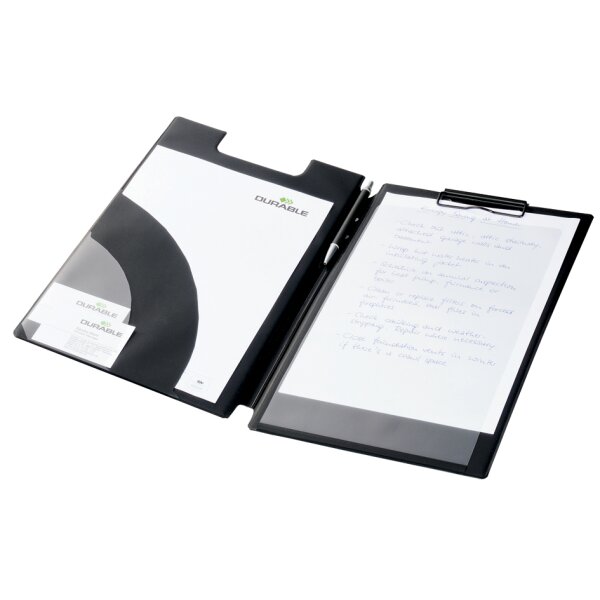 DURABLE Klemmbrett-Mappe, DIN A4+, schwarz, aus Weichfolie