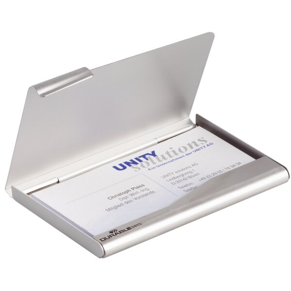DURABLE Etui pour cartes de visite BUSINESS CARD BOX, argent