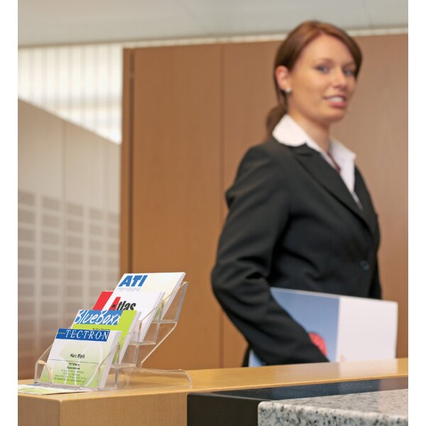 DURABLE Visitenkarten-Aufsteller, Hartplastik, mit 4 Fächern