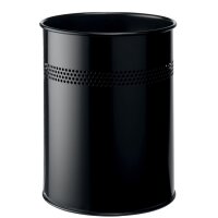 DURABLE Papierkorb METALL, rund, 15 Liter, schwarz
