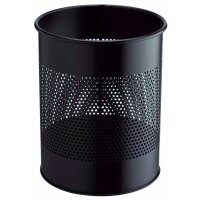DURABLE Papierkorb METALL, rund, 15 Liter, grau