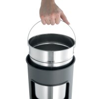 DURABLE Papierkorb METALL, mit Ascher, rund, schwarz