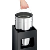 DURABLE Papierkorb METALL, mit Ascher, 17 Liter, schwarz