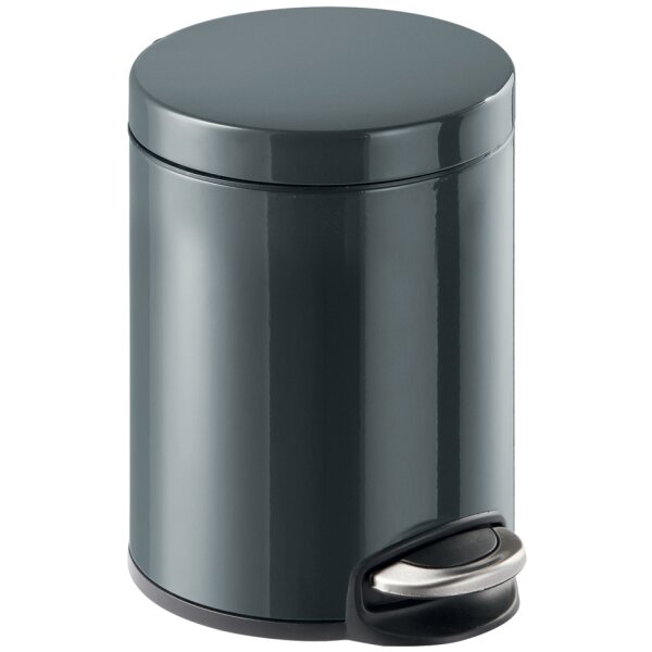 DURABLE Tret-Abfalleimer Metall, rund, 5 Liter, athrazit