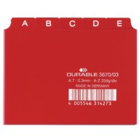 DURABLE Index alphabétique A - Z, PP, format A7...