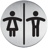 DURABLE Pictogramme WC-Femmes, diamètre: 83 mm, argent