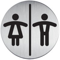 DURABLE Piktogramm "WC-Damen", Durchmesser: 83 mm, silber