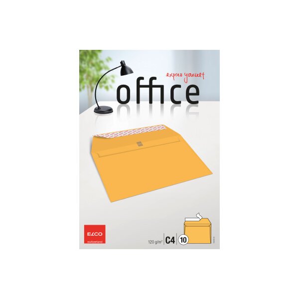 ELCO Enveloppe Office s/fen&ecirc;tre C4 74478.72 120g, jaune 10 pcs.