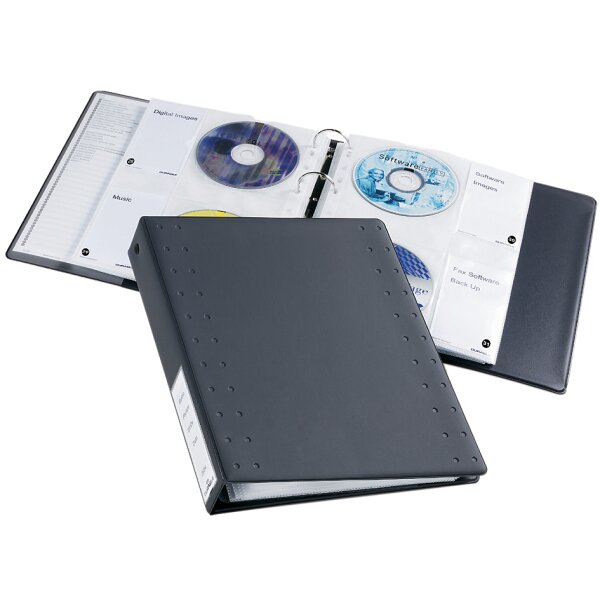 DURABLE CD- DVD-INDEX Ringbuch 40, f&uuml;r 40 CDs, anthrazit