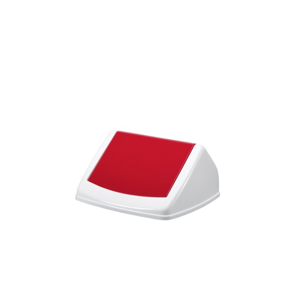 DURABLE Couvercle DURABIN FLIP LID SQUARE 40, blanc/rouge