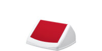 DURABLE Couvercle DURABIN FLIP LID SQUARE 40, blanc/rouge