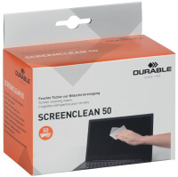 DURABLE Bildschirm-Reinigungstücher SCREENCLEAN 50