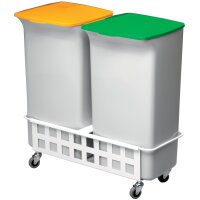 DURABLE Chariot DURABIN SQUARE TROLLEY DUO 40, blanc