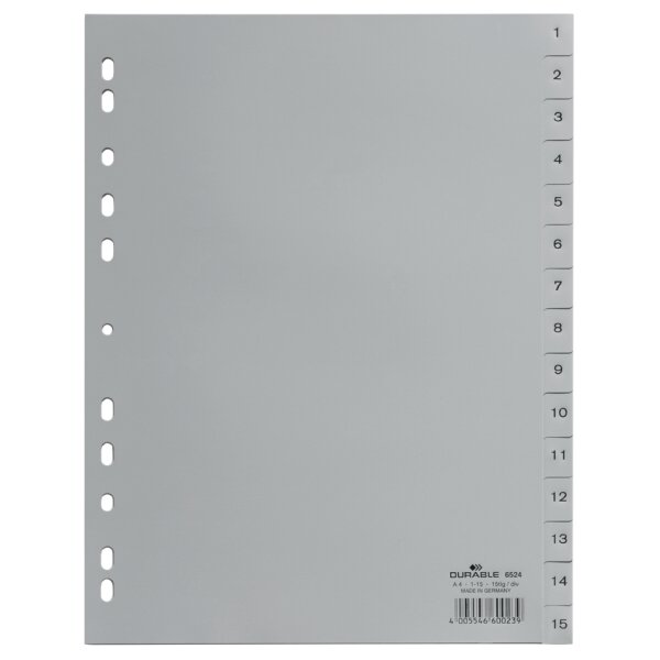 DURABLE Kunststoff-Register, Zahlen, A4, 52-teilig, 1 - 52