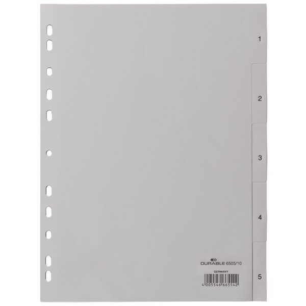DURABLE Kunststoff-Register, Zahlen, A4, 10-teilig, 1 - 10