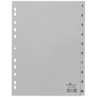 DURABLE Kunststoff-Register, Zahlen, A4, 10-teilig, 1 - 10