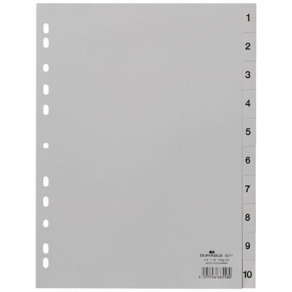 DURABLE Intercalaires en plastique, chiffres, A4, 31 touches