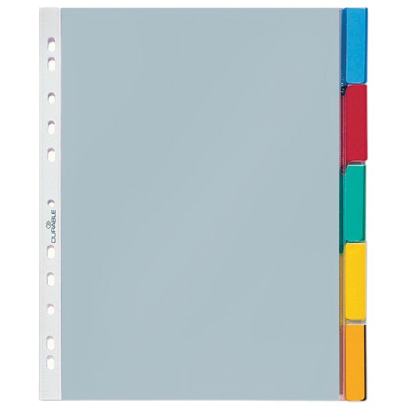 DURABLE H&uuml;llenregister, A4, 5-teilig, 1 - 5, transparent
