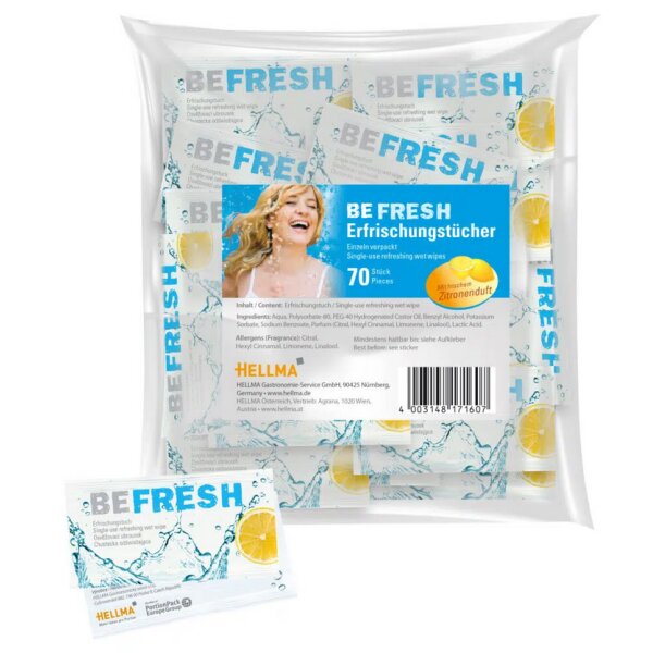 HELLMA Erfrischungstuch "befresh", im Polybeutel