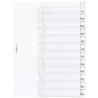 DURABLE Intercalaires en plastique, A4, 12 touches, trans.