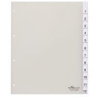 DURABLE Intercalaires plastique, A4, 12 touches, transparent