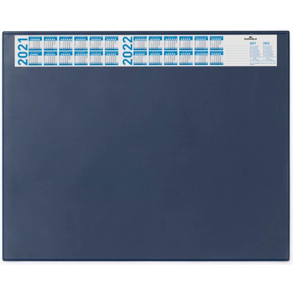 DURABLE Sous-main avec calendrier annuel, bleu foncé