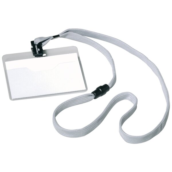 DURABLE Namensschild, mit Textilband, 90 x 60 mm, rot