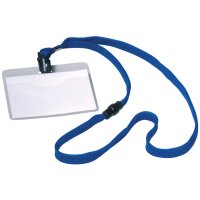 DURABLE Badge, avec lacet textile, 90 x 60 mm, bleu...