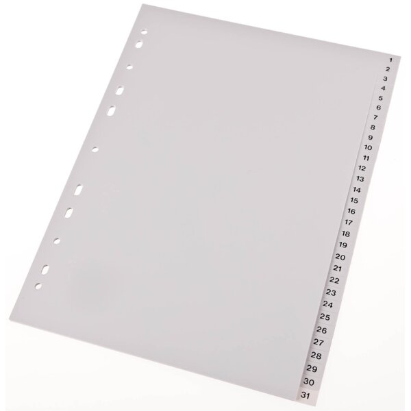 proOFFICE Kunststoff-Register, Zahlen, A4, 20-teilig