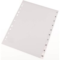 proOFFICE Kunststoff-Register, Zahlen, A4, 20-teilig