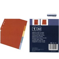 proOFFICE Kunststoff-Register, blanko, A4, 5-teilig