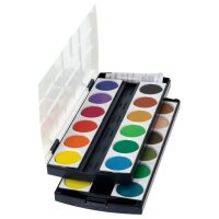 herlitz Pastilles de gouache ST24, 24 couleurs, en plastique