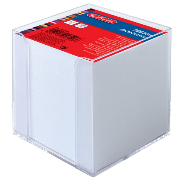 herlitz Zettelbox, Kunststoff, 90 x 90 mm, glasklar