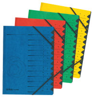 herlitz Trieur easyorga, A4, carton, 12 compartiments, bleu