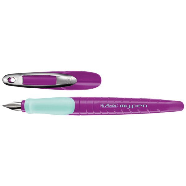 herlitz Stylo plume my.pen, plume: L, blanc / noir/noir
