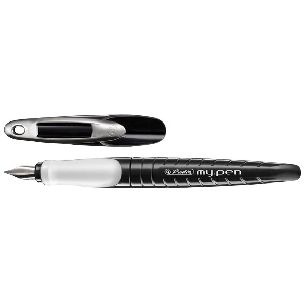 herlitz Stylo plume my.pen, plume: L, blanc / noir/noir